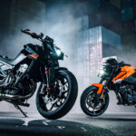 KTM 790 DUKE 2027 in Schwarz und Orange – Hero-Bild des Naked Bikes